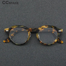 Load image into Gallery viewer, 55765 Vintage Leopard Acetate Glasses Frame Women Round Myopia Optical Prescription Eyeglasses Frame Men   Brand Eyewear