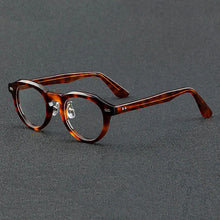 Load image into Gallery viewer, 55765 Vintage Leopard Acetate Glasses Frame Women Round Myopia Optical Prescription Eyeglasses Frame Men   Brand Eyewear