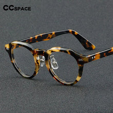 Load image into Gallery viewer, 55765 Vintage Leopard Acetate Glasses Frame Women Round Myopia Optical Prescription Eyeglasses Frame Men   Brand Eyewear