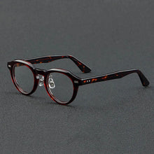 Load image into Gallery viewer, 55765 Vintage Leopard Acetate Glasses Frame Women Round Myopia Optical Prescription Eyeglasses Frame Men   Brand Eyewear