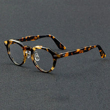 Load image into Gallery viewer, 55765 Vintage Leopard Acetate Glasses Frame Women Round Myopia Optical Prescription Eyeglasses Frame Men   Brand Eyewear