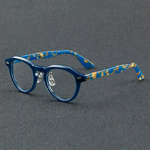 Load image into Gallery viewer, 55765 Vintage Leopard Acetate Glasses Frame Women Round Myopia Optical Prescription Eyeglasses Frame Men   Brand Eyewear