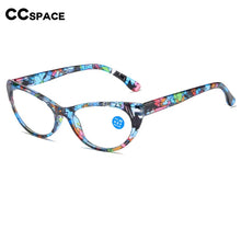 Carica l&#39;immagine nel visualizzatore di Gallery, 55874 Small Frame Floral Reading Glasses Cat Eye Retro Presbyopic Eyeglasses Blocking Blue Light Hyperopia Eyewear +1.0..+4.0