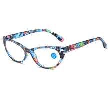 Carica l&#39;immagine nel visualizzatore di Gallery, 55874 Small Frame Floral Reading Glasses Cat Eye Retro Presbyopic Eyeglasses Blocking Blue Light Hyperopia Eyewear +1.0..+4.0