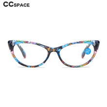 Carica l&#39;immagine nel visualizzatore di Gallery, 55874 Small Frame Floral Reading Glasses Cat Eye Retro Presbyopic Eyeglasses Blocking Blue Light Hyperopia Eyewear +1.0..+4.0