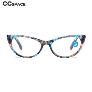 55874 Small Frame Floral Reading Glasses Cat Eye Retro Presbyopic Eyeglasses Blocking Blue Light Hyperopia Eyewear +1.0..+4.0