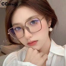 Load image into Gallery viewer, 55877 Blue Light Blocking Computer Glasses Women Fashion Big Size Vintage Square Eyewear Anti Eyestrain Transparent Eyeglasses