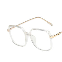 Load image into Gallery viewer, 55877 Blue Light Blocking Computer Glasses Women Fashion Big Size Vintage Square Eyewear Anti Eyestrain Transparent Eyeglasses
