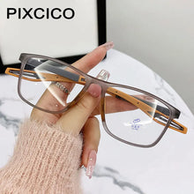 Load image into Gallery viewer, 55902 Finished Myopia Glasses Rectangle Retro Sport Presbyopic Eyeglasses Silicone Blocking Blue Light Eyewear -100 -150 -200