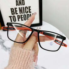 Load image into Gallery viewer, 55902 Finished Myopia Glasses Rectangle Retro Sport Presbyopic Eyeglasses Silicone Blocking Blue Light Eyewear -100 -150 -200