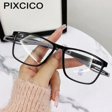 Load image into Gallery viewer, 55902 Finished Myopia Glasses Rectangle Retro Sport Presbyopic Eyeglasses Silicone Blocking Blue Light Eyewear -100 -150 -200