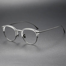 Load image into Gallery viewer, 55928 Vintage Handmade Pure Titanium Glasses Frame Retro Oval Round Men Eyeglasses Myopia Reading Eyewear Frames Oculos