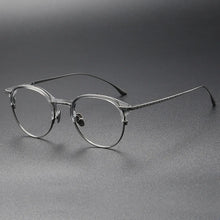 Load image into Gallery viewer, 55928 Vintage Handmade Pure Titanium Glasses Frame Retro Oval Round Men Eyeglasses Myopia Reading Eyewear Frames Oculos