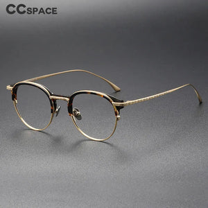 55928 Vintage Handmade Pure Titanium Glasses Frame Retro Oval Round Men Eyeglasses Myopia Reading Eyewear Frames Oculos