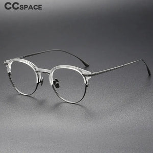 55928 Vintage Handmade Pure Titanium Glasses Frame Retro Oval Round Men Eyeglasses Myopia Reading Eyewear Frames Oculos