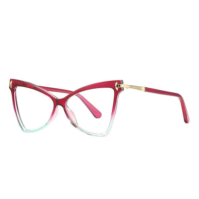 55mm   Anti Blue Light Computer Glasses TR  Women Big Frame Cat Eye  Frame  Eyeglasses pc girls glasses  2077