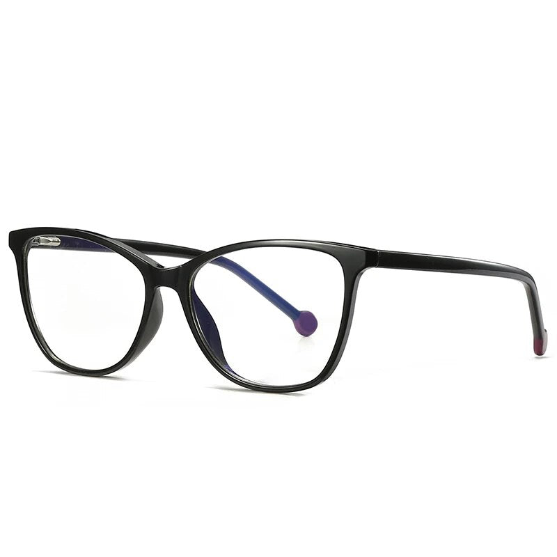 55mm     Anti Blue Light Computer Glasses TR  Women Big Frame Cat Eye  Frame  Eyeglasses pc girls glasses   2030
