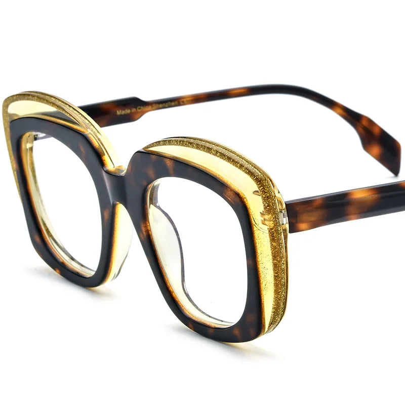 56319 Acetate Large Frame Optical Men Women Vintage Myopia Prescription Eyeglasses  Designer Handmade Eyewear