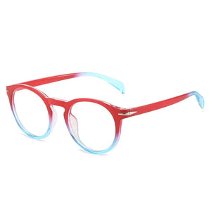 56357 Blue Light Blocking Computer Glasses Women Fashion Tr90 Frame Vintage Round Eyewear Anti Eyestrain Eyeglasses
