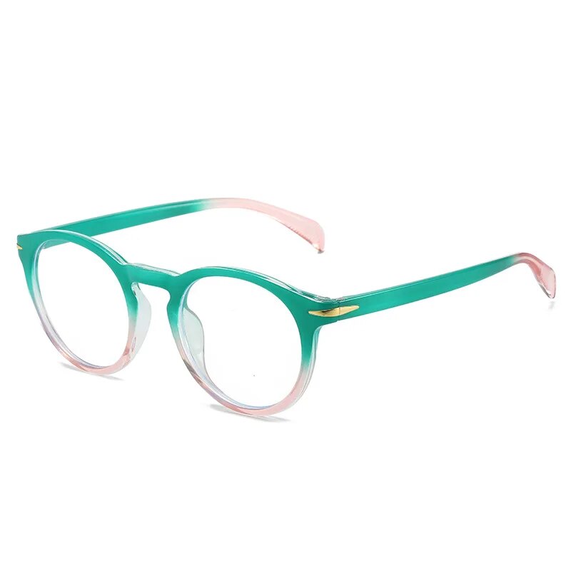 56357 Blue Light Blocking Computer Glasses Women Fashion Tr90 Frame Vintage Round Eyewear Anti Eyestrain Eyeglasses