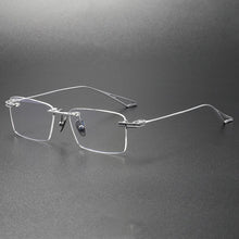 Load image into Gallery viewer, 56511 Rimless Pure Titanium Glasses Square Men Ultra Light Flat Mirror Women High-Grade Office Computer Glasses