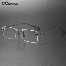 Load image into Gallery viewer, 56511 Rimless Pure Titanium Glasses Square Men Ultra Light Flat Mirror Women High-Grade Office Computer Glasses