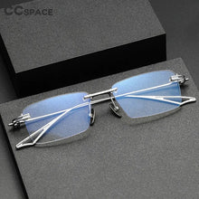 Load image into Gallery viewer, 56511 Rimless Pure Titanium Glasses Square Men Ultra Light Flat Mirror Women High-Grade Office Computer Glasses