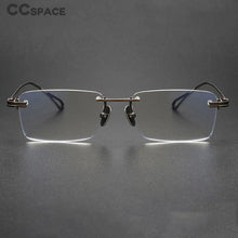 Load image into Gallery viewer, 56511 Rimless Pure Titanium Glasses Square Men Ultra Light Flat Mirror Women High-Grade Office Computer Glasses
