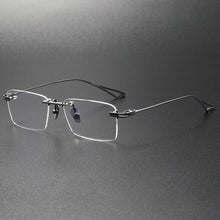 Load image into Gallery viewer, 56511 Rimless Pure Titanium Glasses Square Men Ultra Light Flat Mirror Women High-Grade Office Computer Glasses