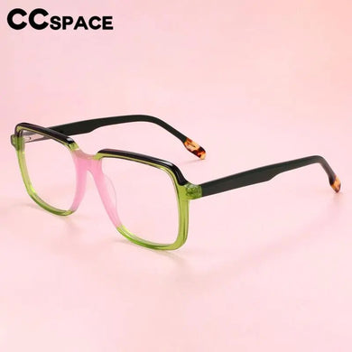 Women Acetate Optical Spectacle Frame Two Color Splicing Men Spring Hinge Glasses Frame