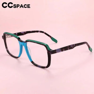 Women Acetate Optical Spectacle Frame Two Color Splicing Men Spring Hinge Glasses Frame