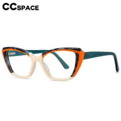 Acetate Glasses Frame Women Optical Prescription Eyeglasses Frame Two Color Stitching Cat Eye Luxury Brand Eyewear