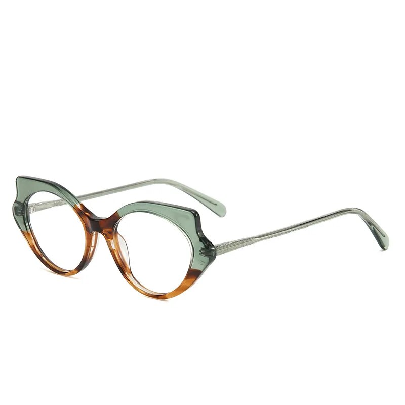 56571   Acetate Fiber Optical Glasses Frame Women's  Bicolor Eyes Frame Butterfly Prescription Glasses