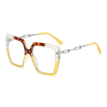Carica l&#39;immagine nel visualizzatore di Gallery, Chain Hollow Out Leg Optical Spectacle Frame Two Color Splicing Glasses Frame Anti Blue Computer Glasses