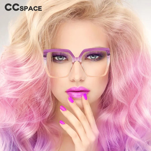 Chain Hollow Out Leg Optical Spectacle Frame Two Color Splicing Glasses Frame Anti Blue Computer Glasses