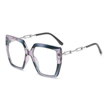 Carica l&#39;immagine nel visualizzatore di Gallery, Chain Hollow Out Leg Optical Spectacle Frame Two Color Splicing Glasses Frame Anti Blue Computer Glasses