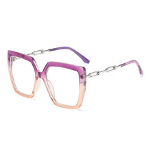 Carica l&#39;immagine nel visualizzatore di Gallery, Chain Hollow Out Leg Optical Spectacle Frame Two Color Splicing Glasses Frame Anti Blue Computer Glasses