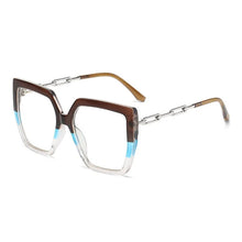 Carica l&#39;immagine nel visualizzatore di Gallery, Chain Hollow Out Leg Optical Spectacle Frame Two Color Splicing Glasses Frame Anti Blue Computer Glasses