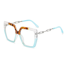 Carica l&#39;immagine nel visualizzatore di Gallery, Chain Hollow Out Leg Optical Spectacle Frame Two Color Splicing Glasses Frame Anti Blue Computer Glasses
