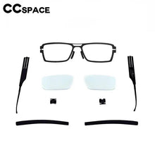 Load image into Gallery viewer, 56713 Men   Ultralight Optical Spectacle Frame Metal Screwless Splicing Glasses Frame Elastic Leg Flat Mirror