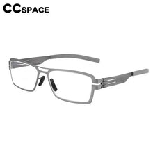 Load image into Gallery viewer, 56713 Men   Ultralight Optical Spectacle Frame Metal Screwless Splicing Glasses Frame Elastic Leg Flat Mirror