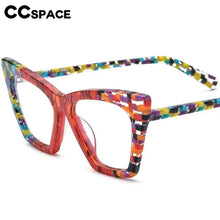 Load image into Gallery viewer, 56918 Flower Acetate Glasses Frame Ladies Popular Rainbow Cat Eye Clear Eyeglass Men   Spring Hinge Anti Blue Glasses