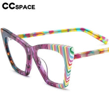 Load image into Gallery viewer, 56918 Flower Acetate Glasses Frame Ladies Popular Rainbow Cat Eye Clear Eyeglass Men   Spring Hinge Anti Blue Glasses