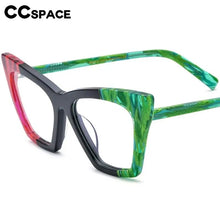 Load image into Gallery viewer, 56918 Flower Acetate Glasses Frame Ladies Popular Rainbow Cat Eye Clear Eyeglass Men   Spring Hinge Anti Blue Glasses