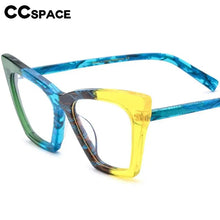 Load image into Gallery viewer, 56918 Flower Acetate Glasses Frame Ladies Popular Rainbow Cat Eye Clear Eyeglass Men   Spring Hinge Anti Blue Glasses