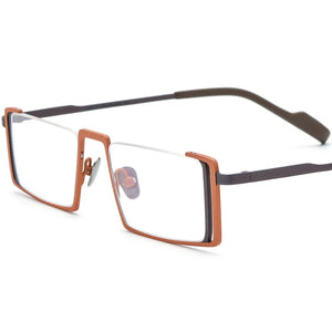 56933 Hollow Out Pure Titanium Spectacle Frame Women Colorful Half-Frame Optical Transparent Eyeglass Frame