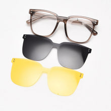 Load image into Gallery viewer, 56967 Men Polarized Night Vision Magnetic Clip Suit Spectacles Frame Glasses Frame Women Large Size Tr90 Optical Spectacle Frame
