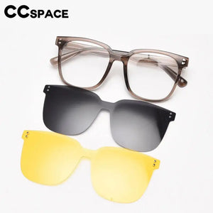 56967 Men Polarized Night Vision Magnetic Clip Suit Spectacles Frame Glasses Frame Women Large Size Tr90 Optical Spectacle Frame