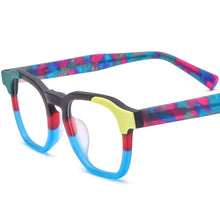 Load image into Gallery viewer, 56973 Men  Acetate Optical Spectacle Frame Women  Colorful Splicing Eyewear Frame Anti Blue Light Computer Glasses