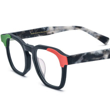 Load image into Gallery viewer, 56973 Men  Acetate Optical Spectacle Frame Women  Colorful Splicing Eyewear Frame Anti Blue Light Computer Glasses